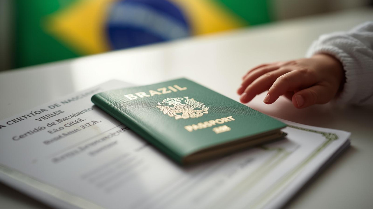 Бразильский паспорт и свидетельство о рождении