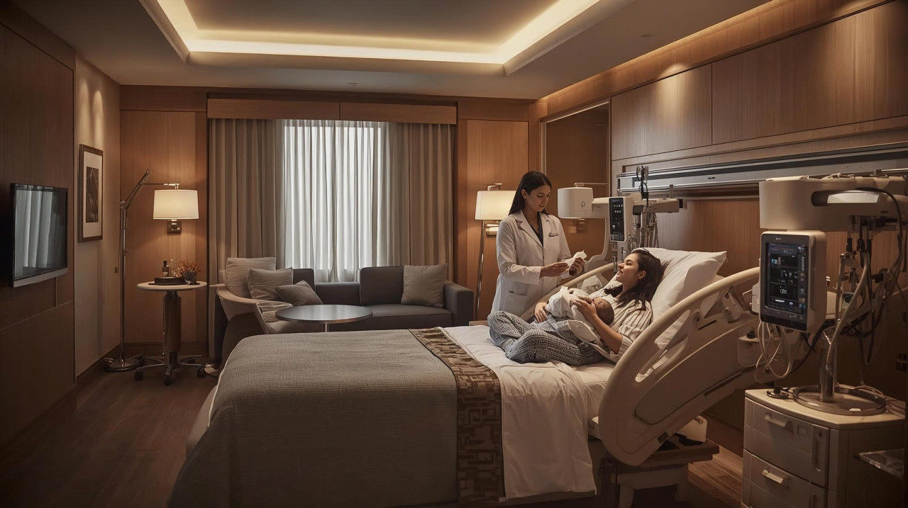 Luxury room at Hospital Albert Einstein, Sao Paulo